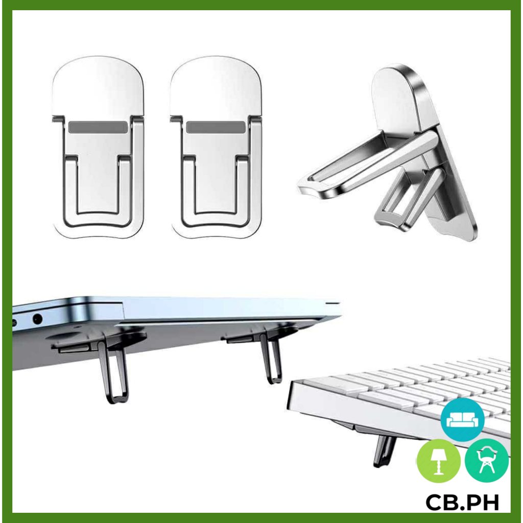 2pcs Portable Keyboard Riser Dual Tilt Angle Adjustment Foldable Laptop ...
