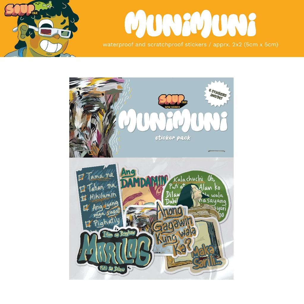 MUNIMUNI STICKER PACK, vinyl die cut stickers in waterproof lamination ...