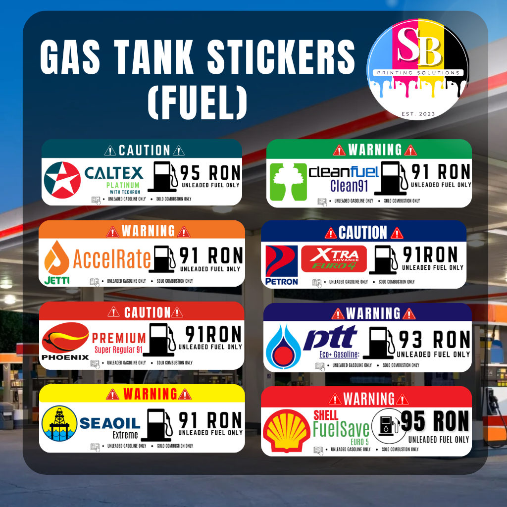 Gas Tank Decal Motorcycle & Car - Waterproof - Petron Shell Caltex ...