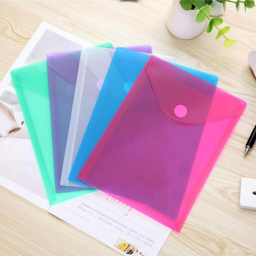 Velcro File Bag Plastic Document Envelope Velcro File Bag Size A5 and ...