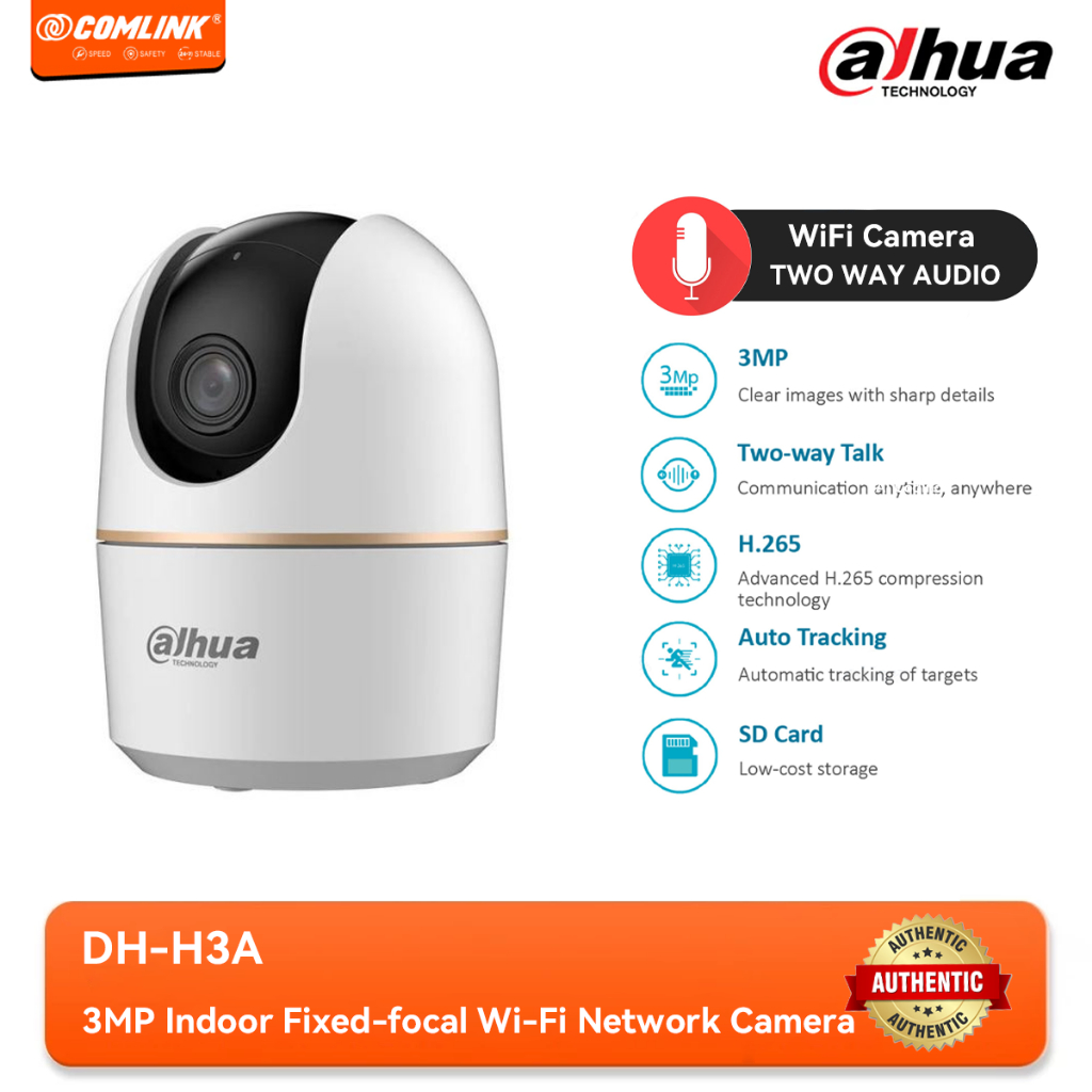 Dahua 3MP Smart CCTV Wi-Fi Home Security Camera Pan Tilt 360 View/2 Way ...