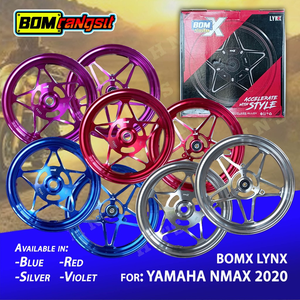 Bom Rangsit BomX Lynx CNC Mags for Yamaha NMAX 2020 ( F: 3.00-13/ R 3. ...
