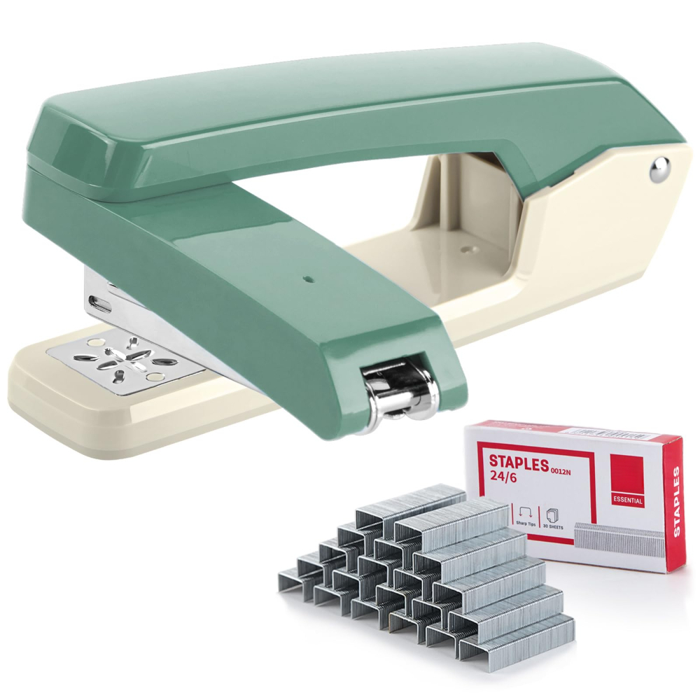【New upgraded】 360°Swing-Arm Swivel Desk Stapler Booklet Book Binding ...