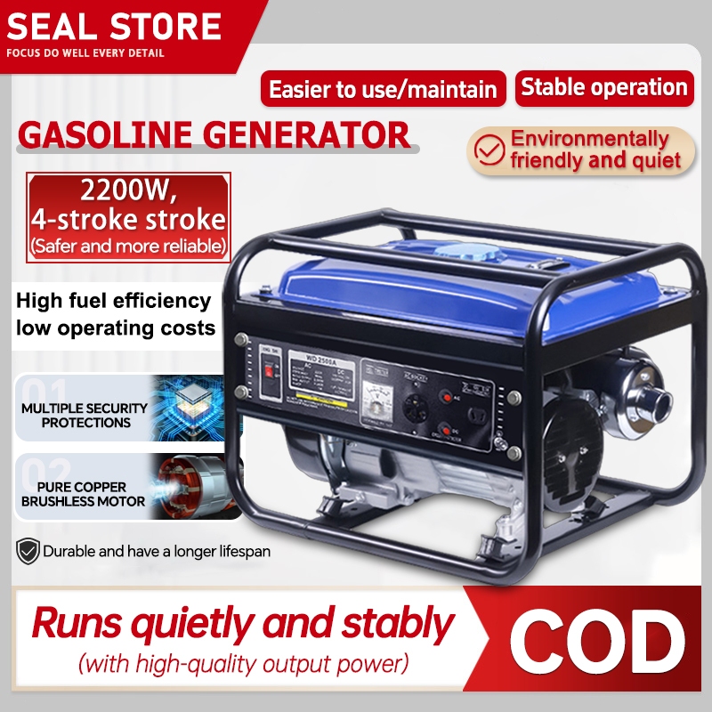 2200W Gasoline Generator 220V/60Hz Outdoor/Household 4-Stroke Gasoline ...