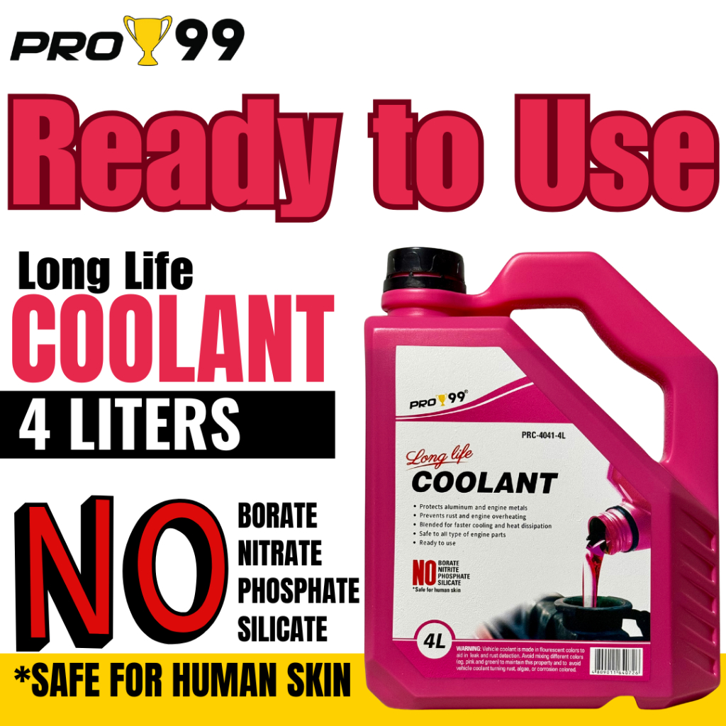 PRO99 Pink Long Life Radiator Coolant 4 Liters Ready to Use High ...