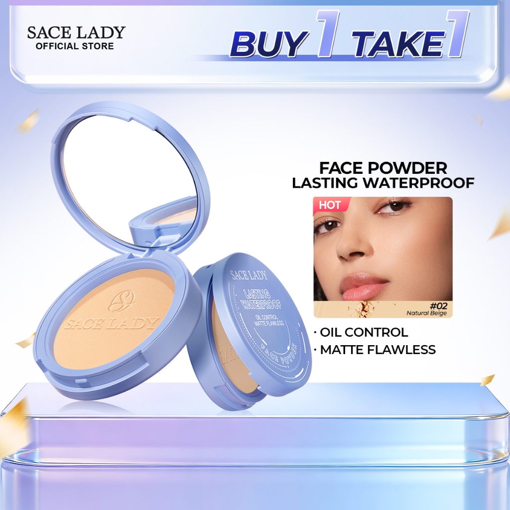 【BUY 1 TAKE1】SACE LADY Matte Face Powder Oil Control Lasting Waterproof ...