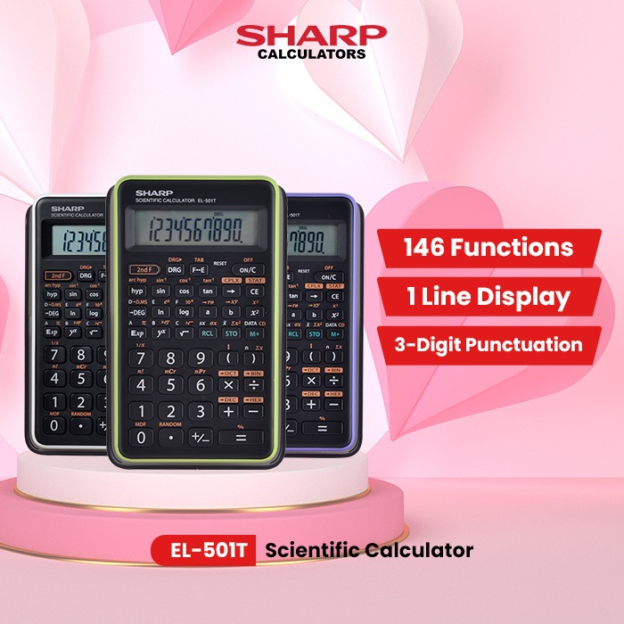 Sharp Scientific Calculator EL-501T for Students – Mini, Compact ...