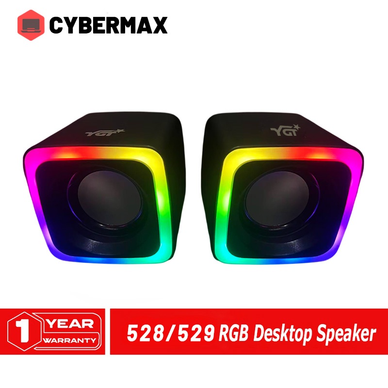 YGT RGB Mini Speaker 3D Surround Shocking Bass Boost USB Wired Computer ...