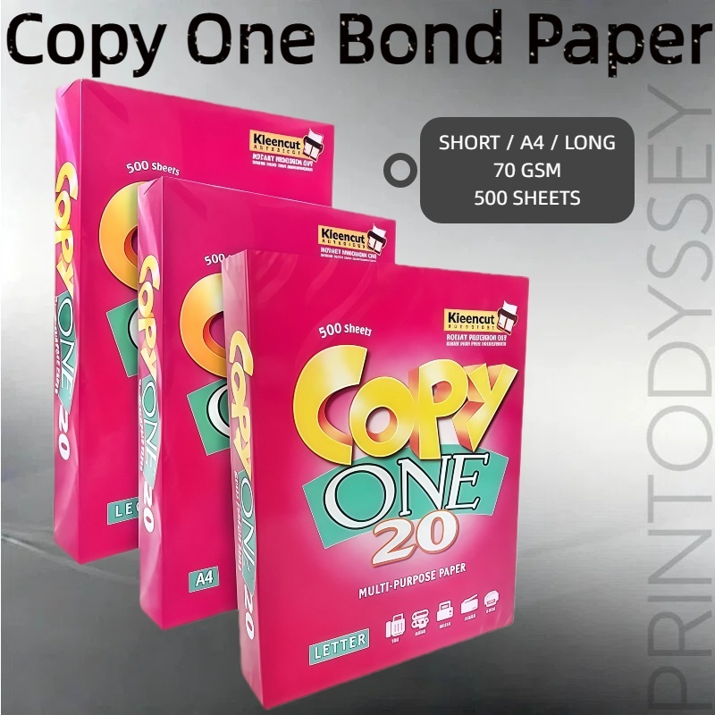 Copy One Bond Paper 70gsm Ultra White Copy Paper for School/Office Use ...