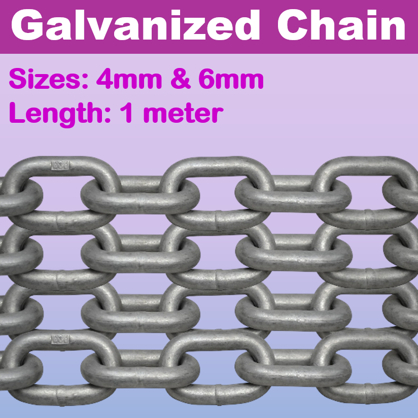 Galvanized Chain 1 Meter Chain Zinc-Coated Steel Chain Weatherproof ...