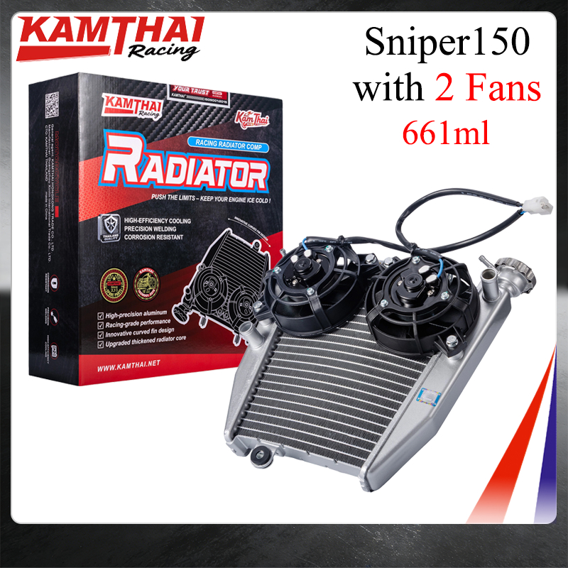KAMTHAI PROTAPER BIG RADIATOR ASSY WITH FAN FOR YAMAHA SNIPER 150-【Big ...