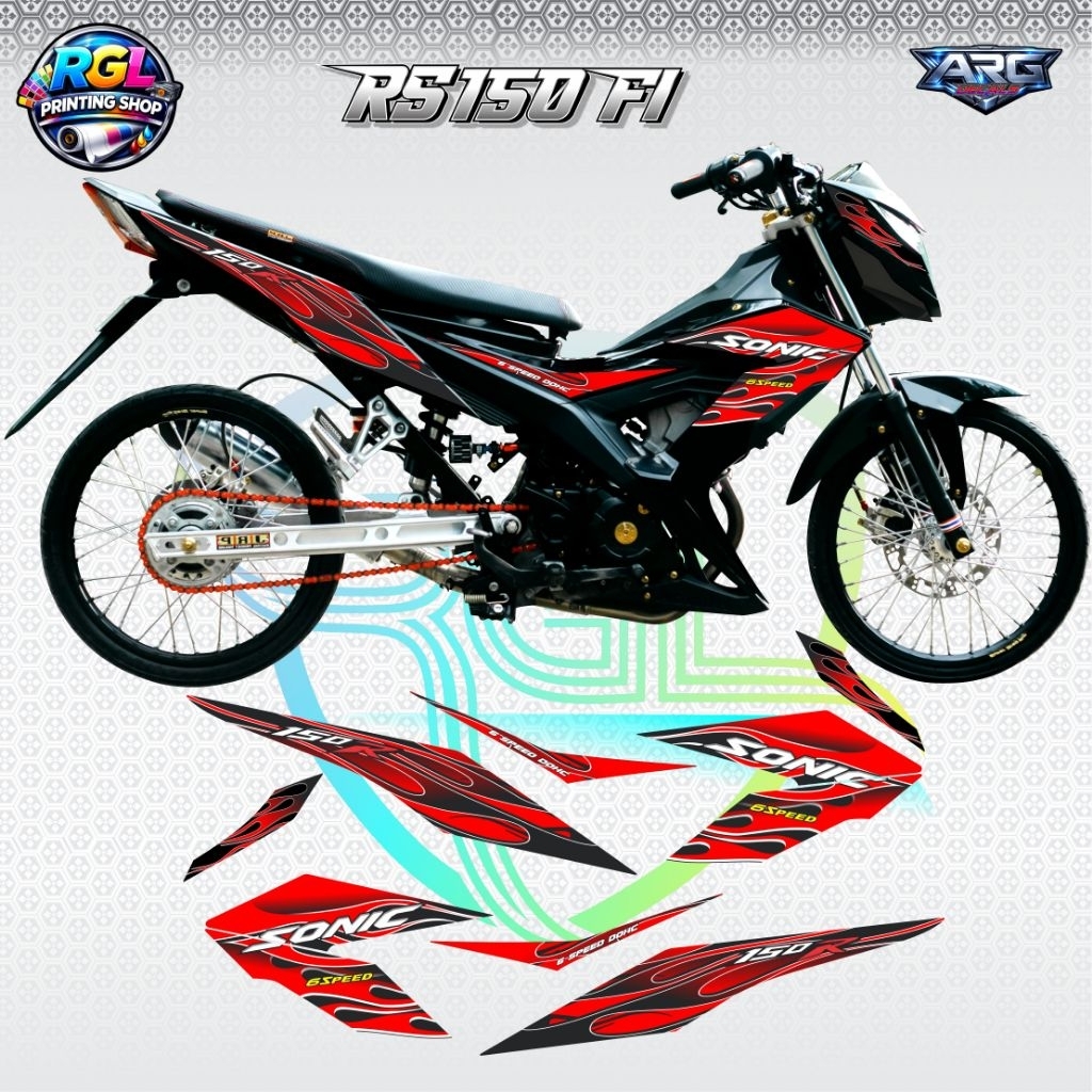HONDA RS 150 FI NEW DECAL FIRE DESIGN | Shopee Philippines