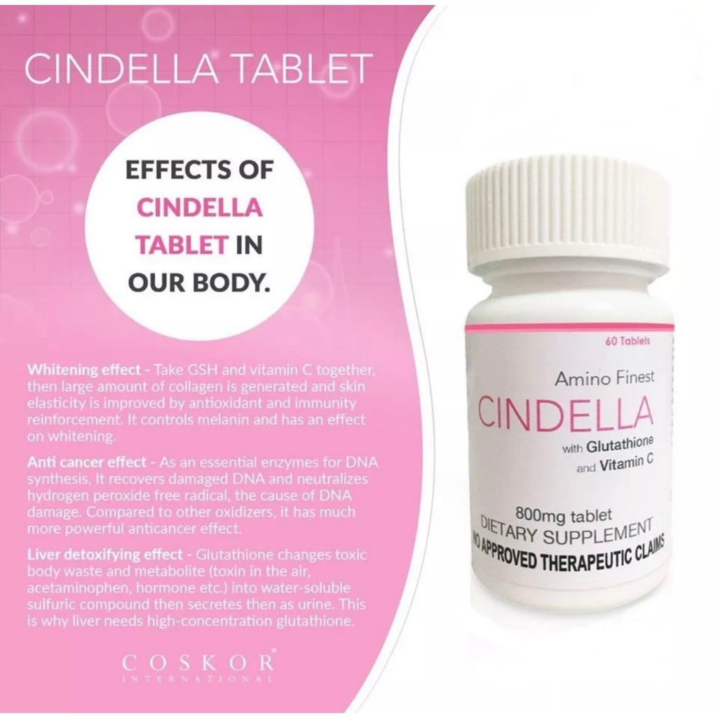 cindella glutathione capsule Tablet 800 mg with FREEBIE Aqua Skin Glutathione Made Color Code:V001 Glutathione collagen capsules Pakistan