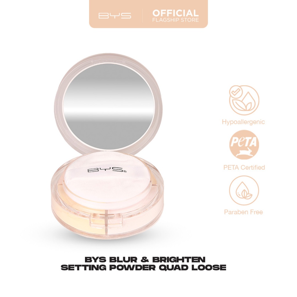 BYS Blur & Brighten Quad Setting Powder - Hypoallergenic PETA Certified ...
