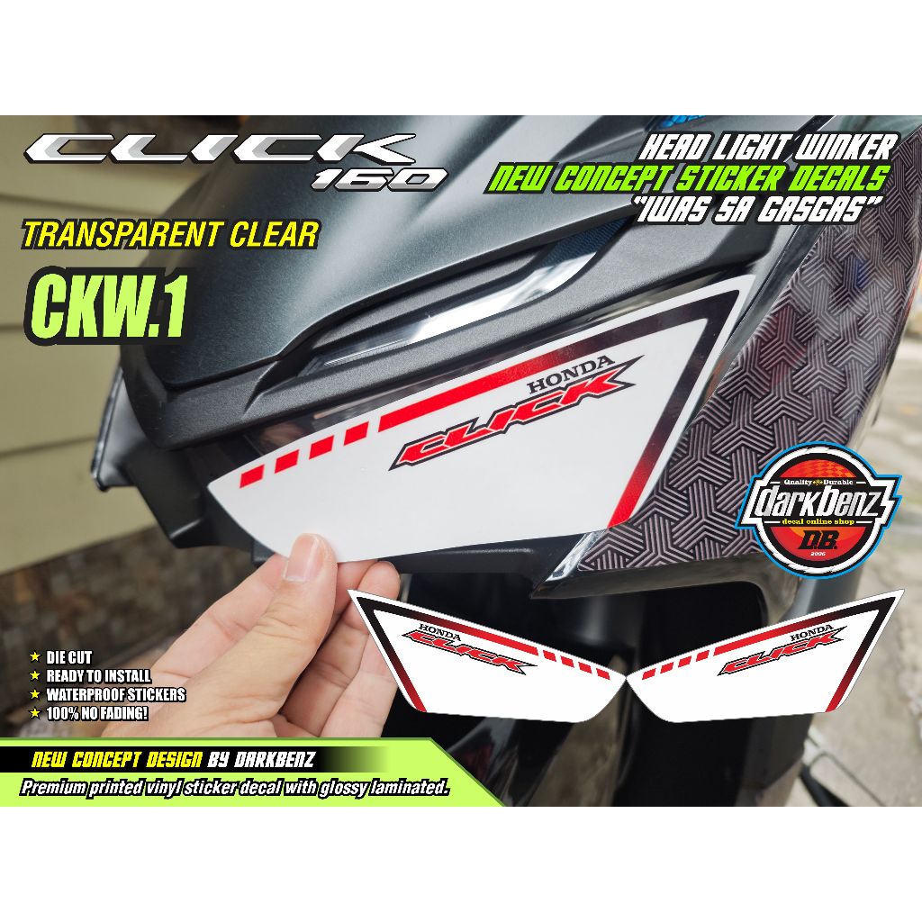 Honda Click 160 V1 Winker Clear Design Quality Printed Sticker Decal ...