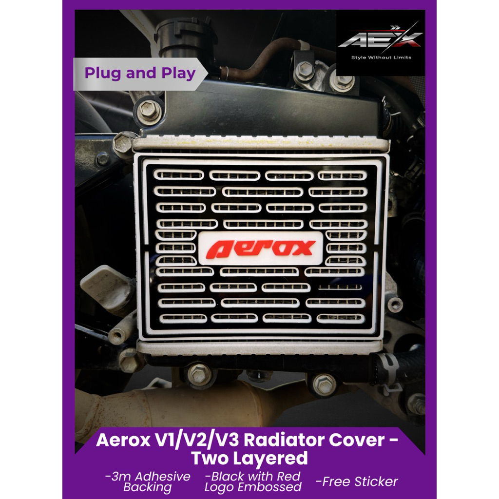 AEROX V1/V2/V3 Radiator Cover – 2-Layer Acrylic Plug & Play with Back ...
