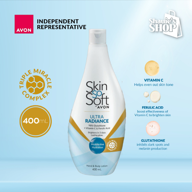 AVON Skin So Soft Ultra Radiance With 4x Glutathione Hand & Body Lotion  100ML-750ML | Shopee Philippines
