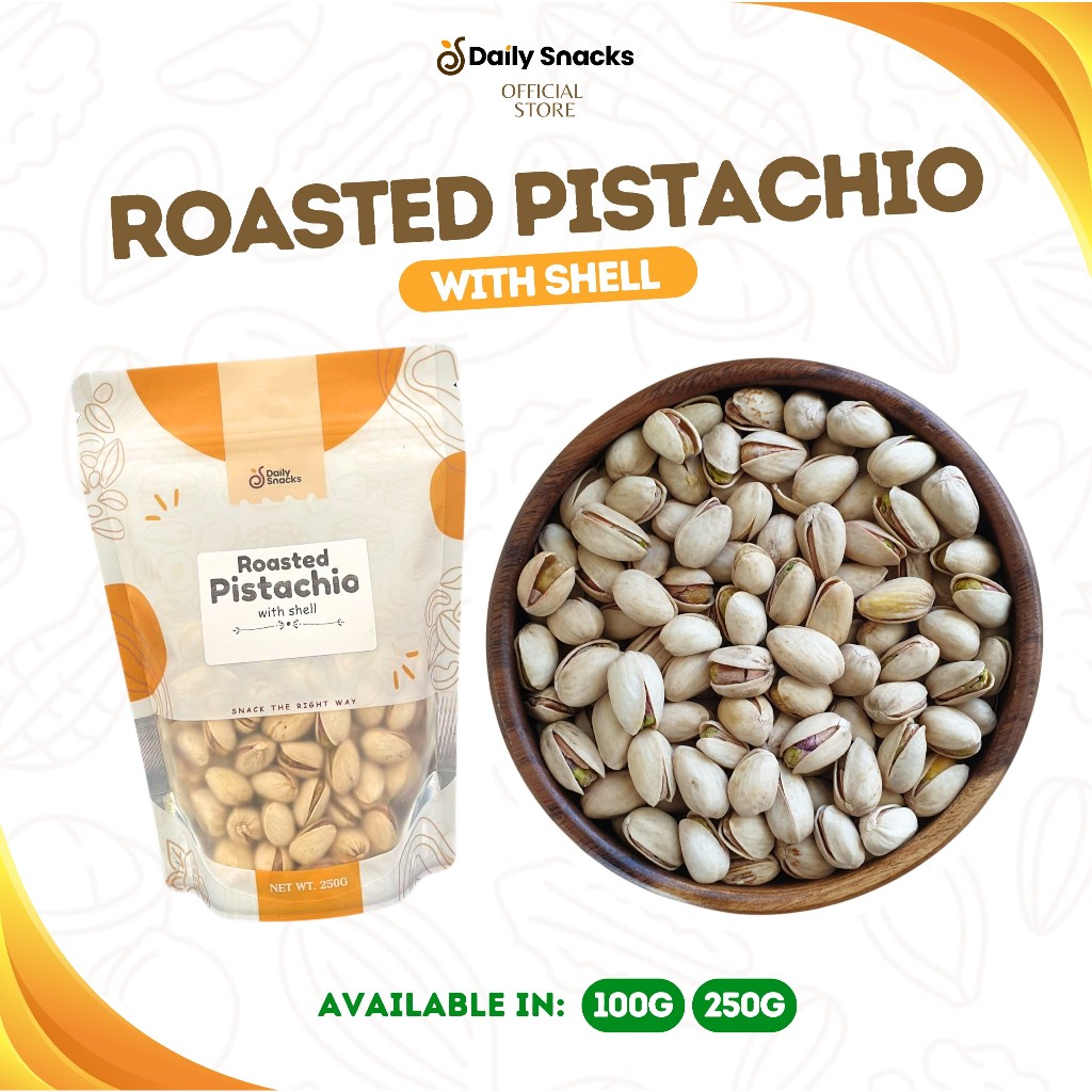Daily Snacks Roasted & Salted Pistachios in Shell (USA) - 100g & 250g ...