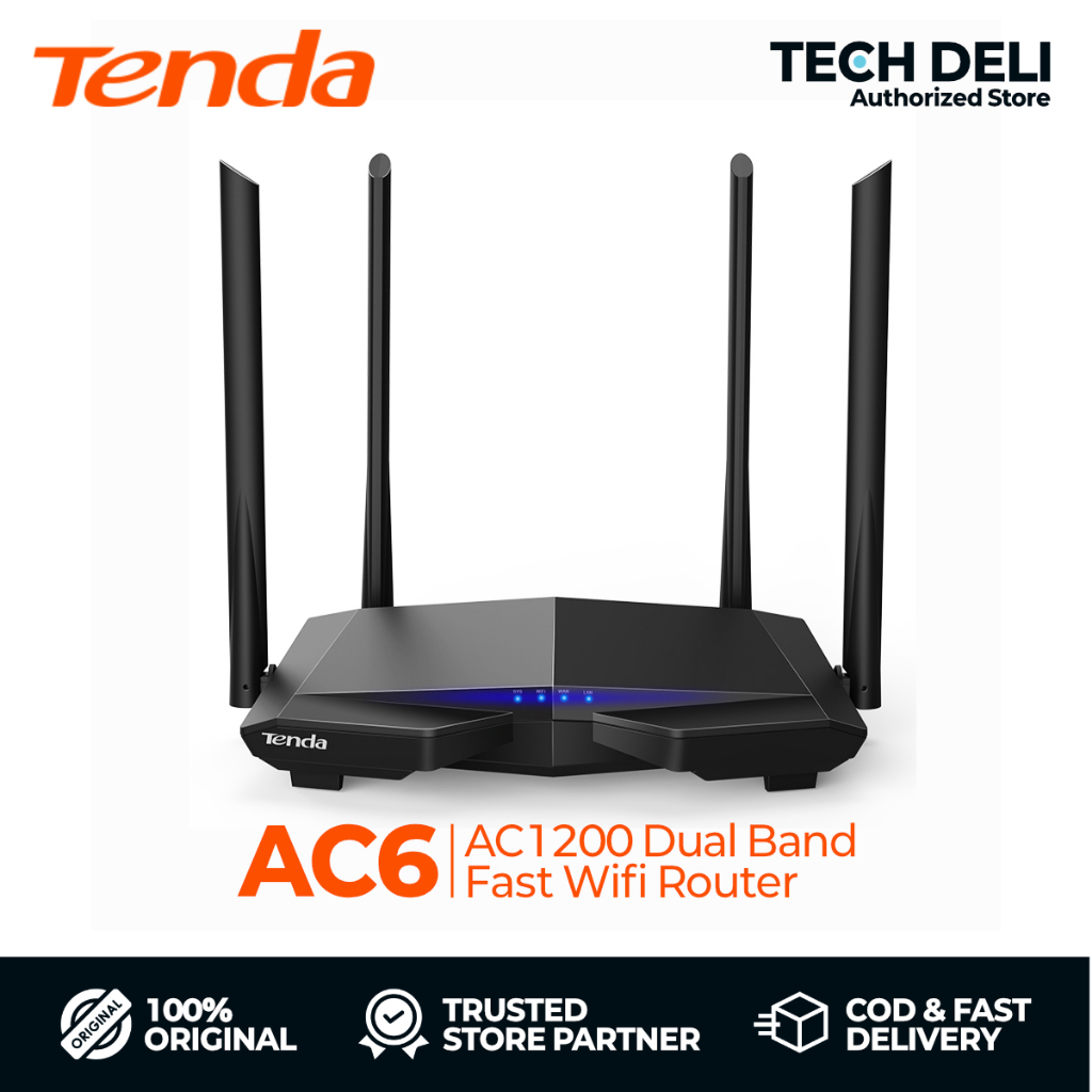 Tenda AC6 v5 AC1200 Fast Dual Band Wifi Router | Piso Wifi | Wireless ...