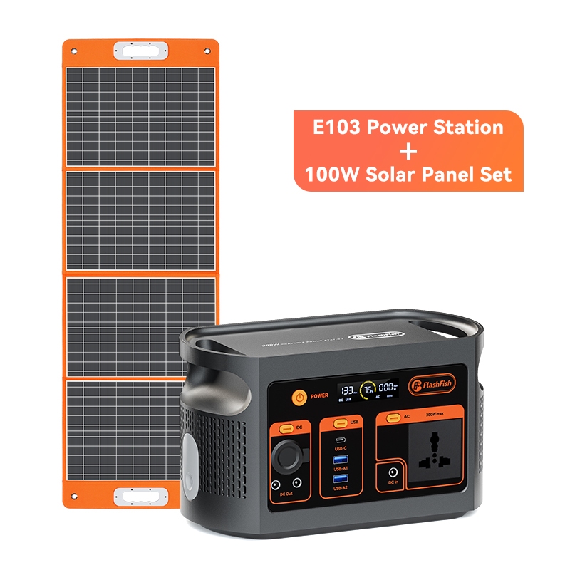 FlashFish E103 Portable Power Station 300W LiFePO4 Battery Solar ...