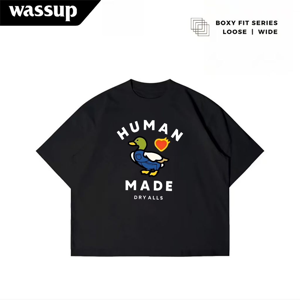 WASSUP Boxy Cropped Oversized T-Shirt For Men&Women Crew Neck T-shirt ...