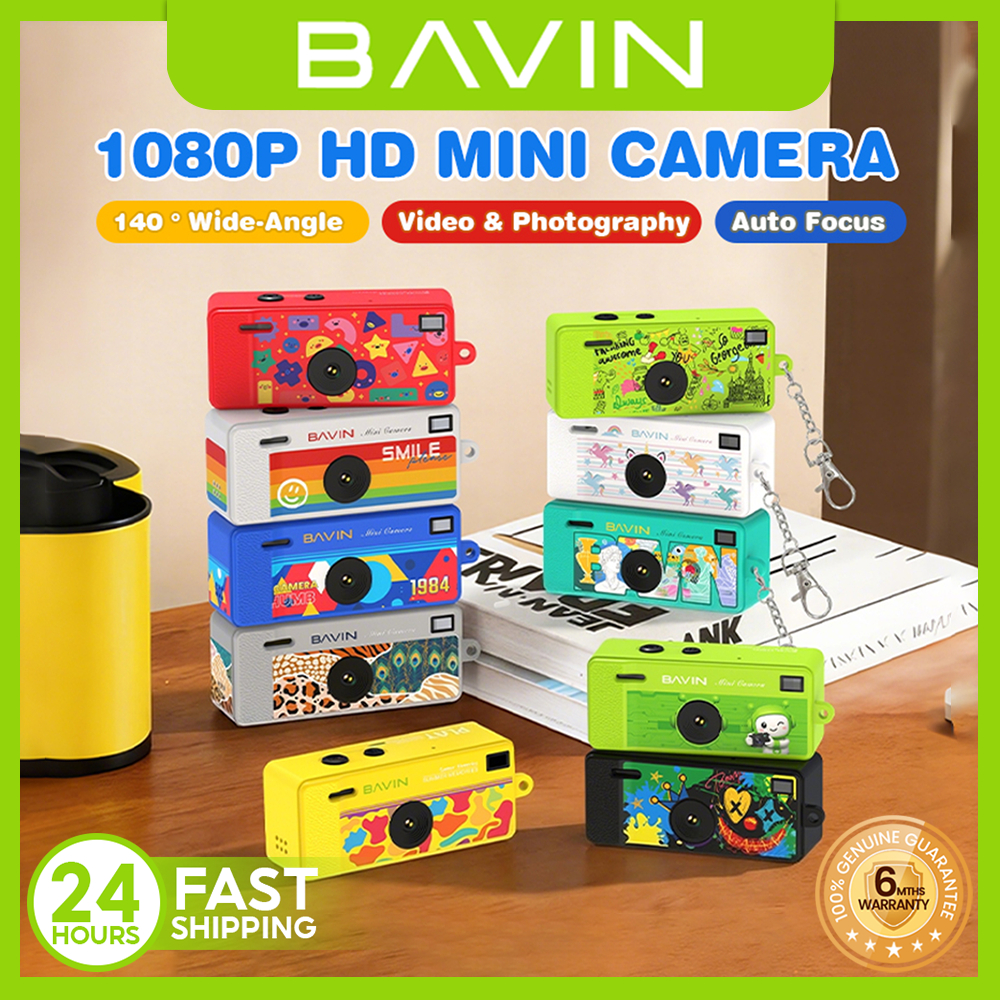 BAVIN CD01 Mini Thumb Camera 1080P HD 12MP Wide w/ Flash and Keychain ...