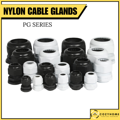 CHFH Nylon Cable Gland White and Black PG-7 PG-11 PG-13.5 PG-16 PG-19 ...