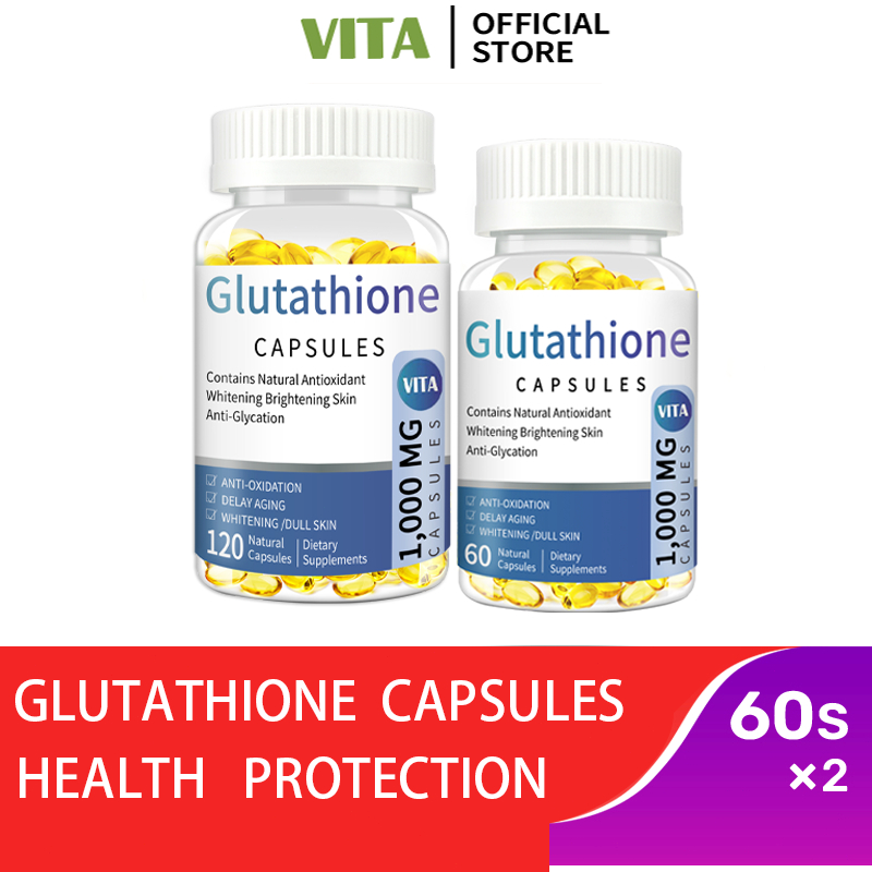 VITA 60 capsule Glutathione Collagen 120PCS Capsules For Skin Whitening  Anti-Aaging | Shopee Philippines