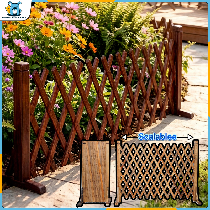 Garden Fence Wood Garden Fencing 2 Pack Extendable Instant Fence Wooden ...