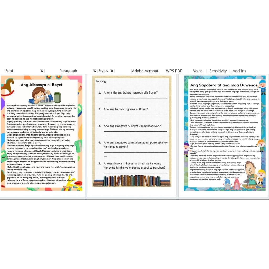 Filipino Reading Comprehension for GRADE 5 A4 size print softbind ...