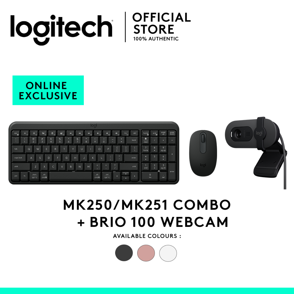 Logitech MK250/MK251 Bluetooth Wireless Keyboard & Mouse Combo and Brio ...