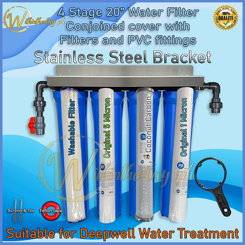 4 Stage 20 inch Deep Well Nawasa source Filter housing Complete Set ...