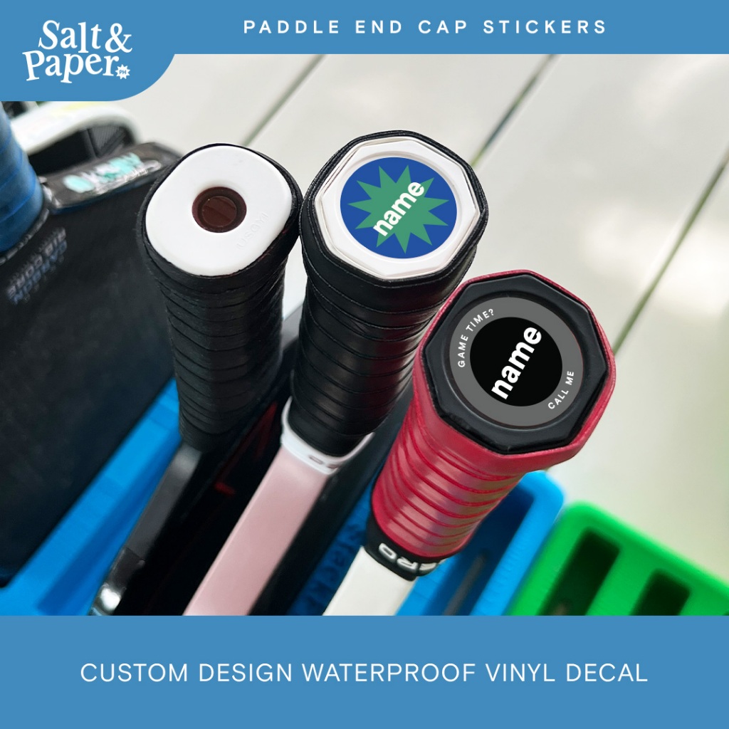 Pickleball Paddle End Cap Stickers | Custom Design Vinyl Waterproof ...