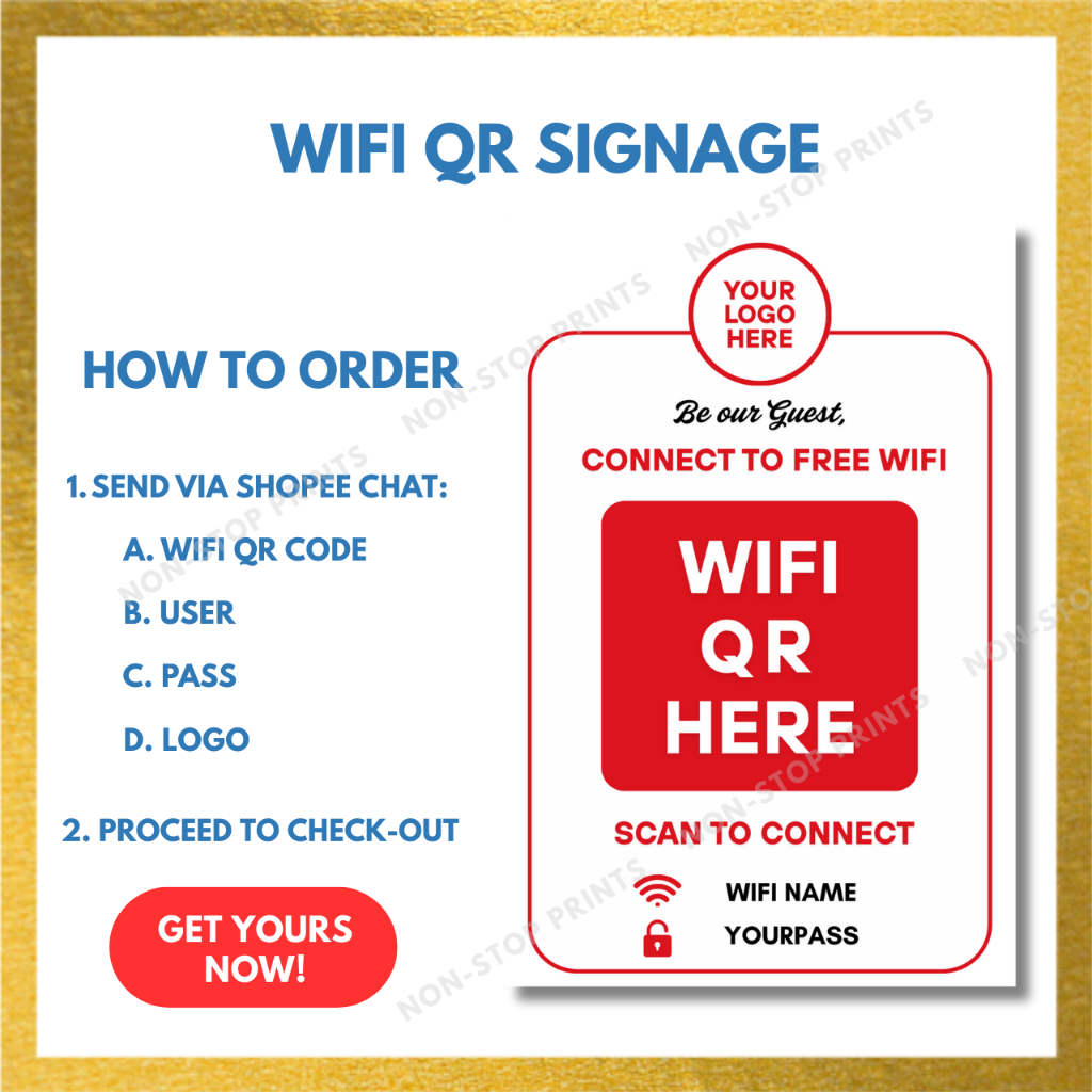 Wifi Qr Code on Sintra Board Customize Flat / with Stand 3mm 4x6 inch ...