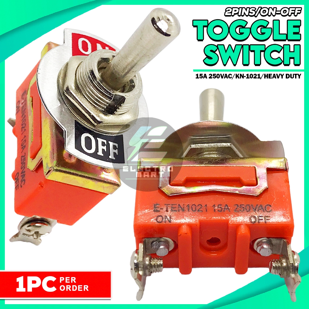 Toggle Switch 2 Pins ON-OFF 15A 250VAC Heavy Duty | Shopee Philippines