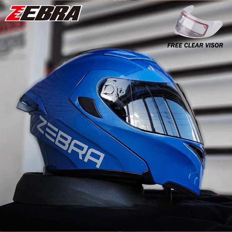 Zebra 627 Modular Helmet Full Face Dual Visor Smoke for Motorcycle Men ...