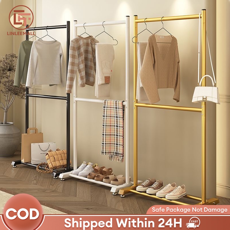 Double Layer Clothes Hanger Bedroom Sampayan Heavy Duty Metal Drying ...