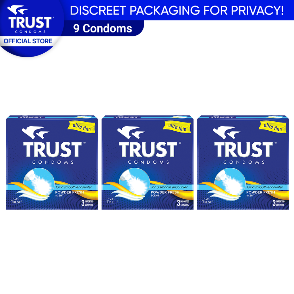 Trust Condoms Ultra Thin Powder Fresh Scent by 3's, Pack of 3 | Shopee ...