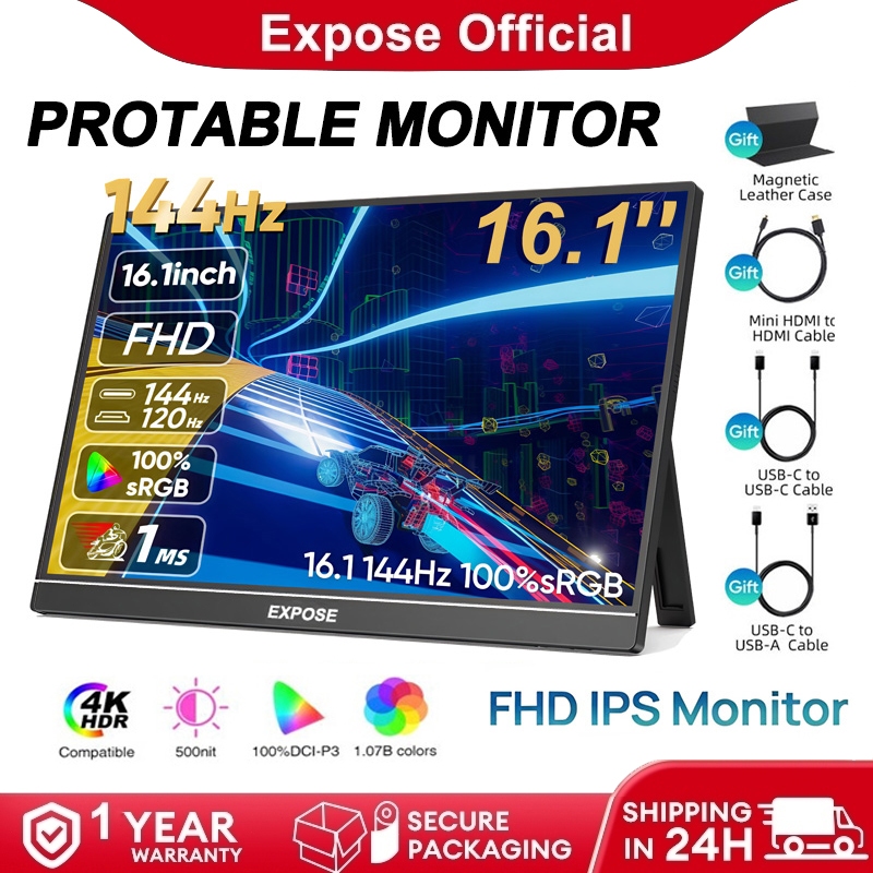 Expose Portable monitor Touch Monitor 15.6inch HDR FHD Game/Ofhce Phone ...