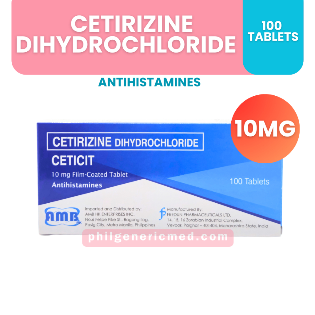 Cetirizine dihydrochloride CETICIT 10mg Antihistamines (100 Tablets ...