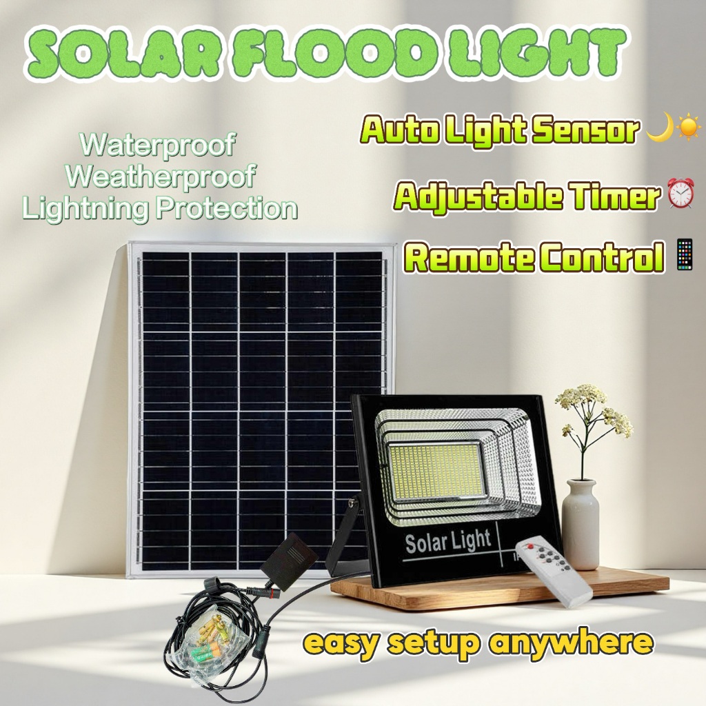 Solar panel 300W/500W/1000W LED flood light with wireless remote ...