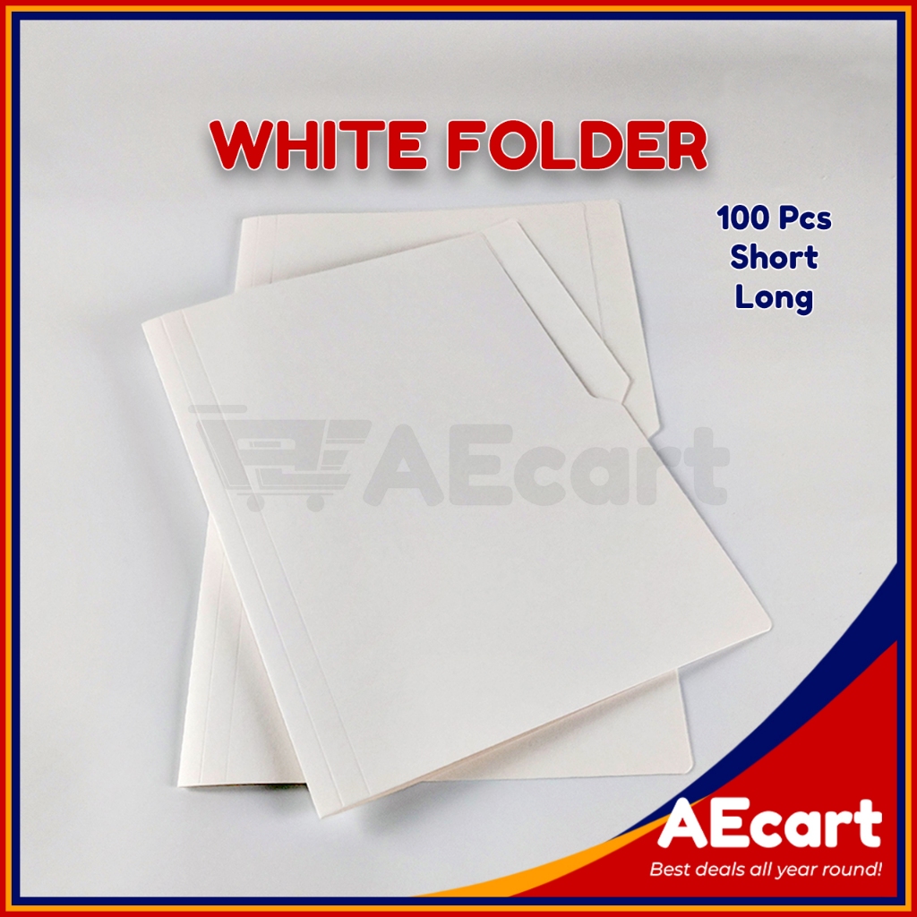 100pcs | 𝐖𝐇𝐈𝐓𝐄 𝐅𝐎𝐋𝐃𝐄𝐑 | Short/Long | 14pts | aecart | Shopee Philippines