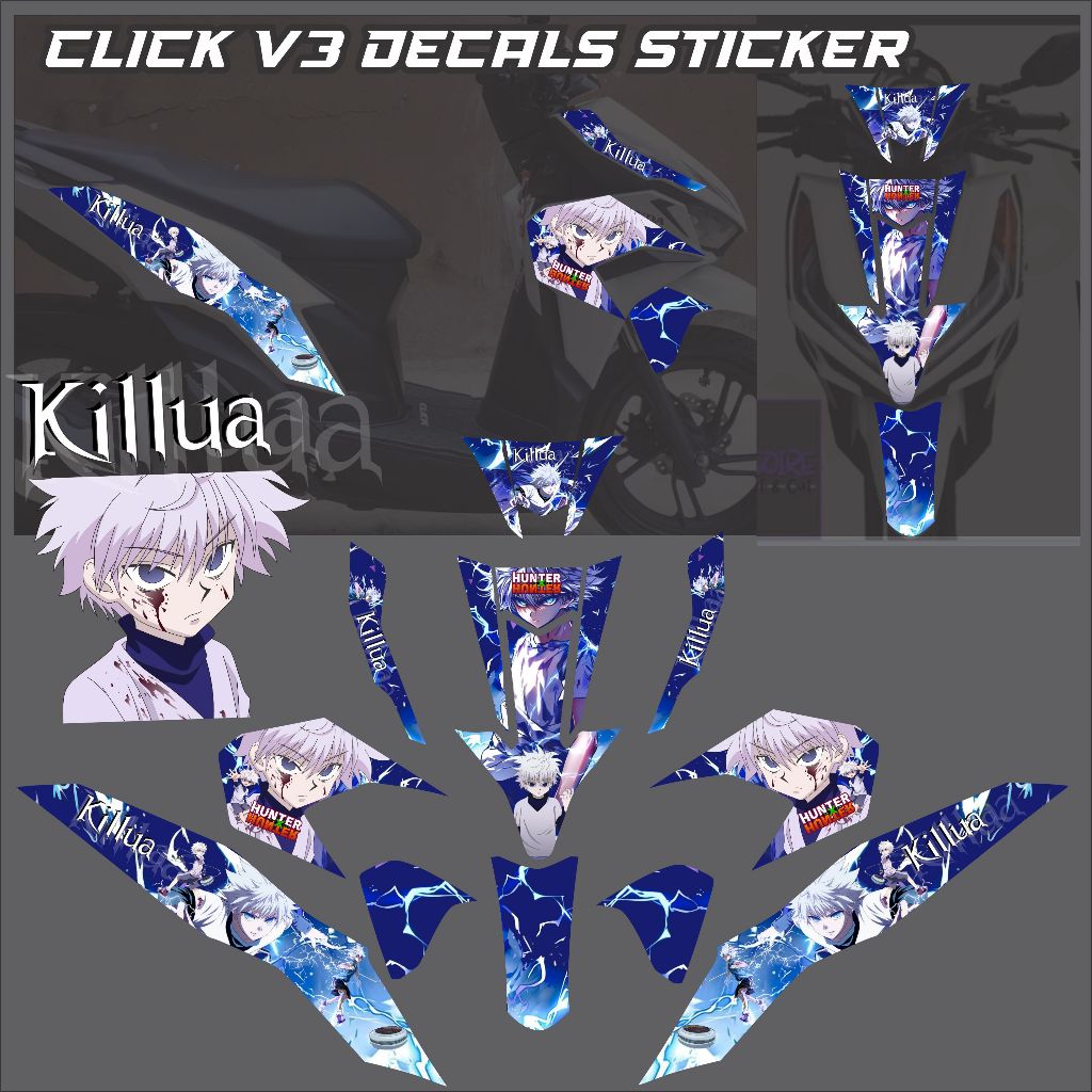 CLICK 125i v3/v4 Killua Design Decals Sticker | Shopee Philippines