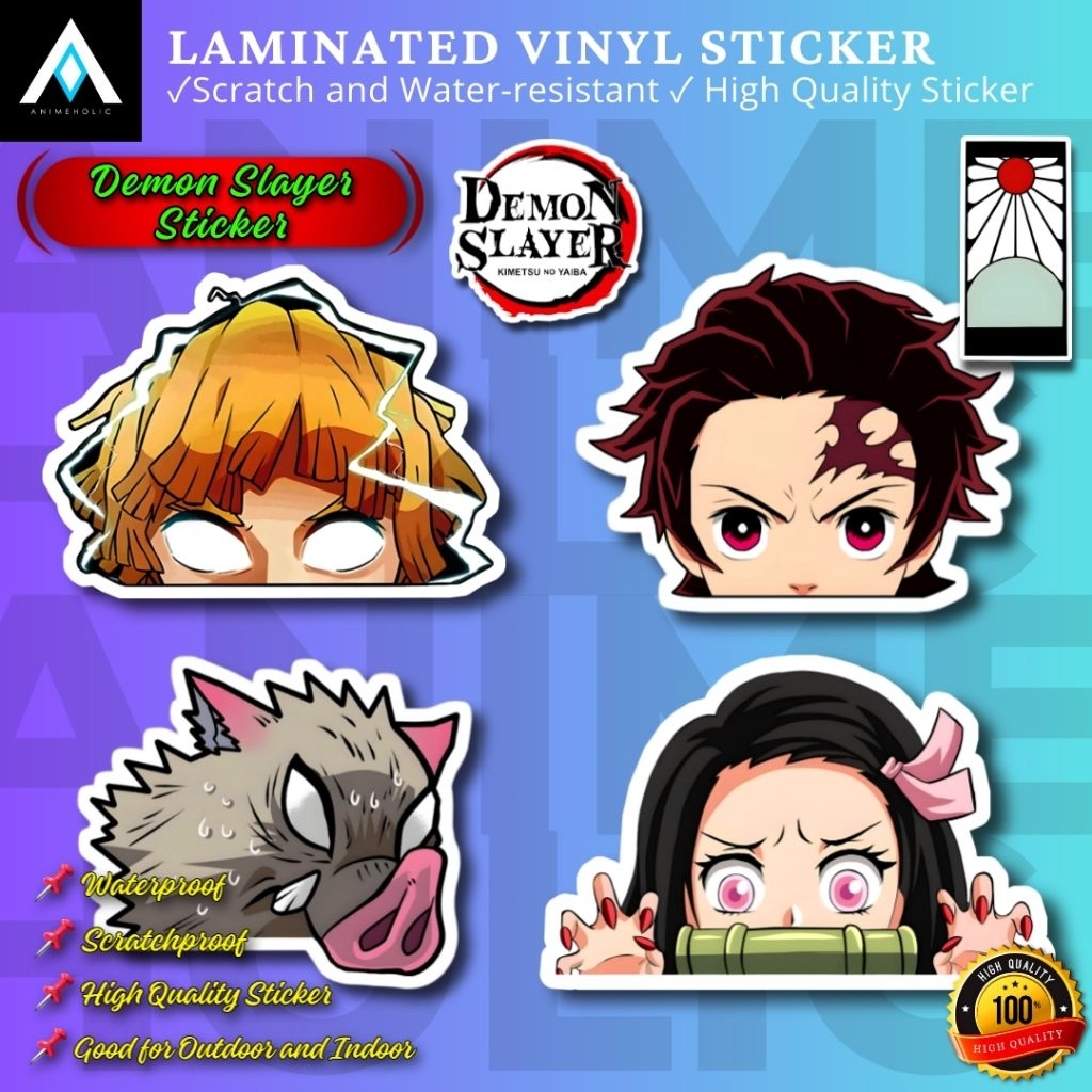 Demon Slayer Peeker Sticker for Tumbler , Laptop, Motor, Car and more ...