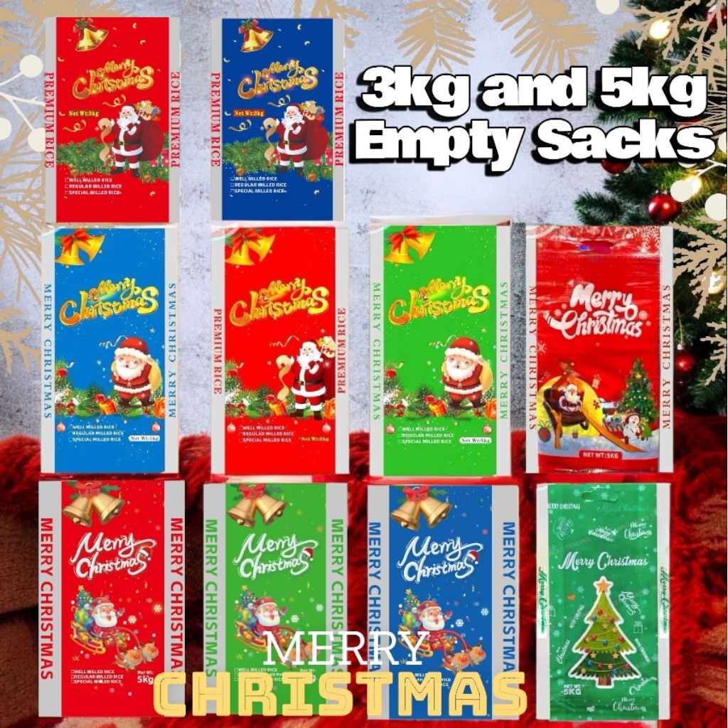 (5kg/3kg) Christmas Rice Sack Double Laminated Multipurpose Sack (SAKO ...