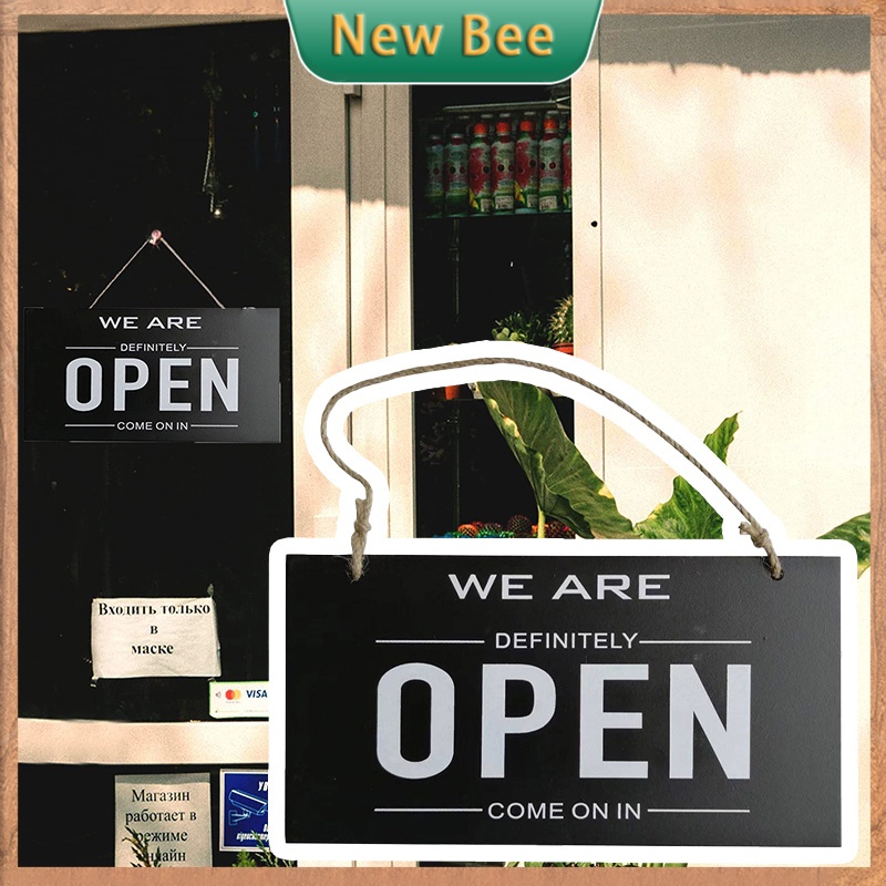 Wooden Store Open and Closed Business Sign Double Sided Open Close ...