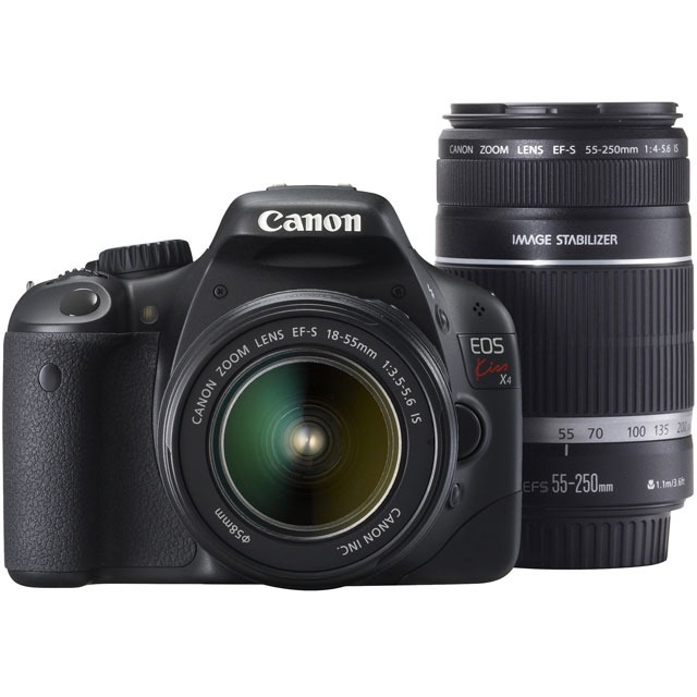 Canon EOS Kiss X4 Digital SLR Camera Double Zoom Kit KISSX4-WKIT
