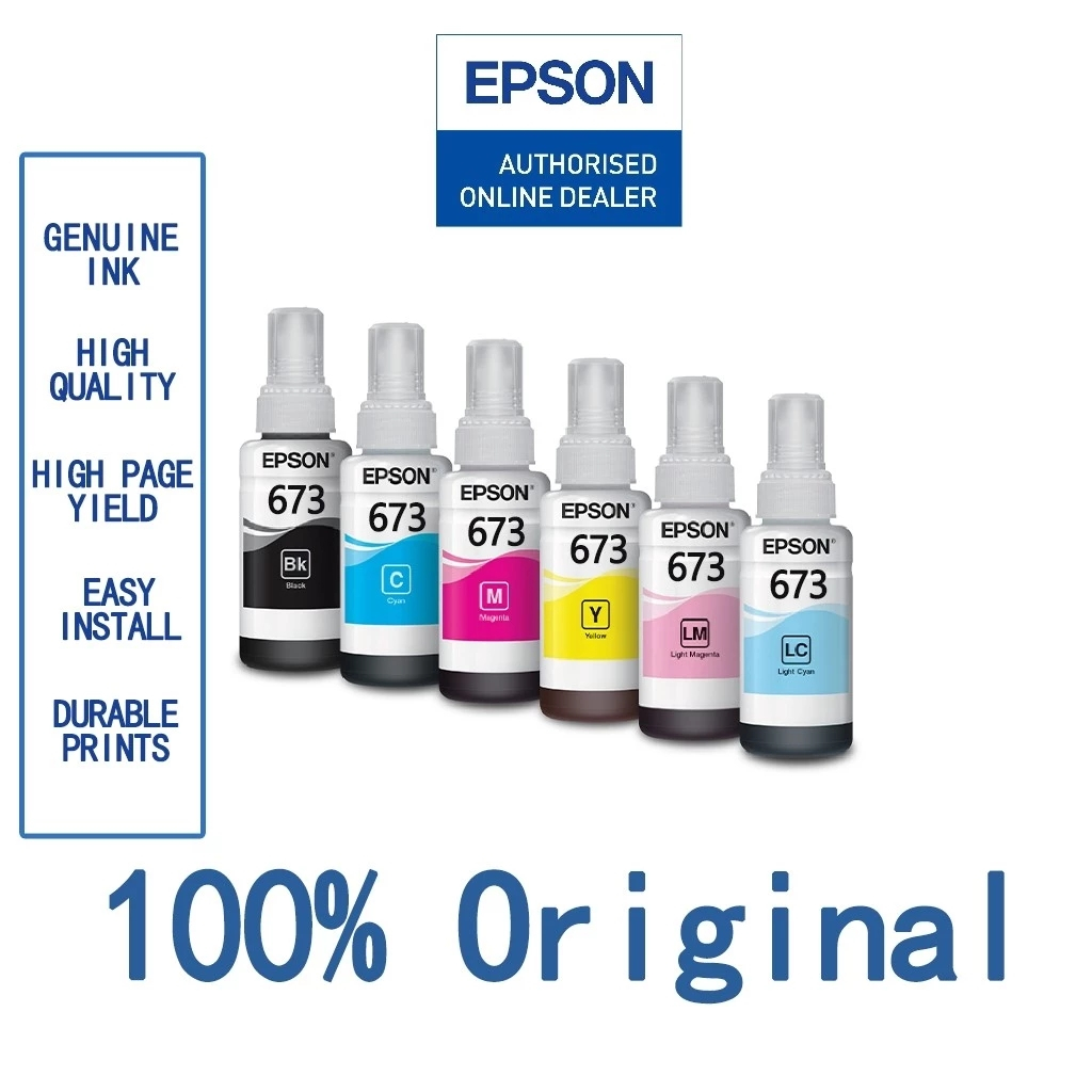 Genuine Original Epson Ink 673 Ink Pigment ink For L810 / L805 / L800 ...
