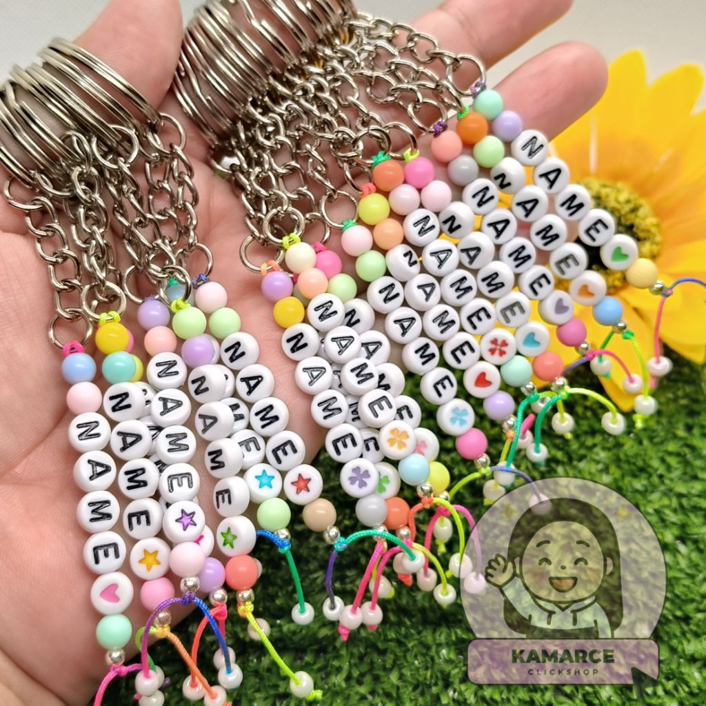 Personalized Keychain Letter Beads with back card and Opp Plastic ...