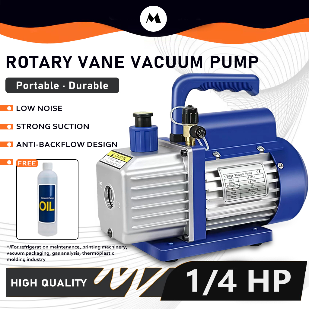 Rotary Vane Vacuum Pump 5.0PA/3.5CFM/ Miniature Vane 150W 1/3HP Heavy ...